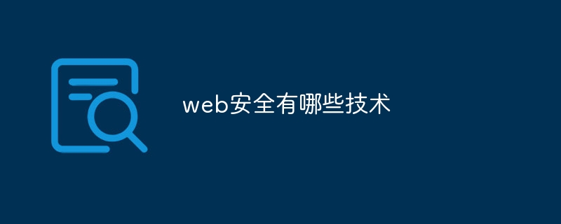 web安全有哪些技术