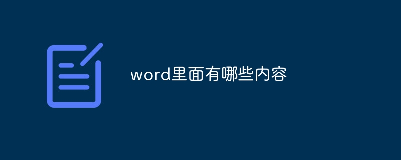 word里面有哪些内容