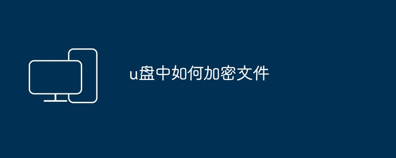 u盘中如何加密文件