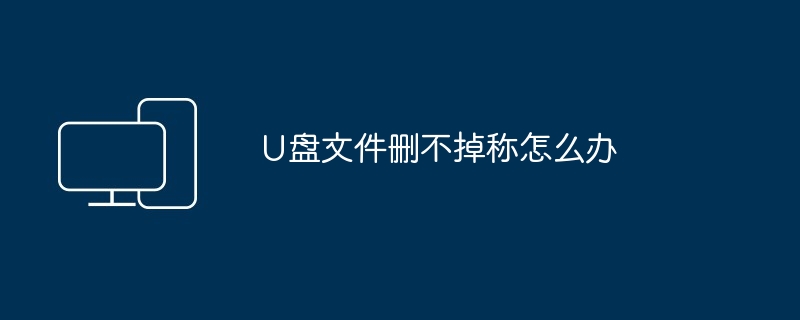 U盘文件删不掉称怎么办