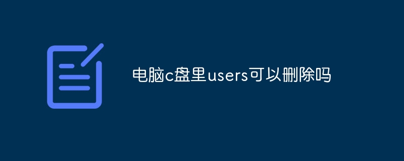 电脑c盘里users可以删除吗