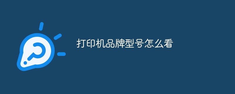 打印机品牌型号怎么看