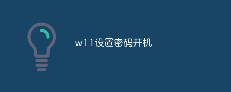 w11设置密码开机