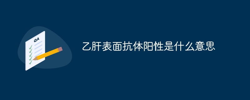 乙肝表面抗体阳性是什么意思