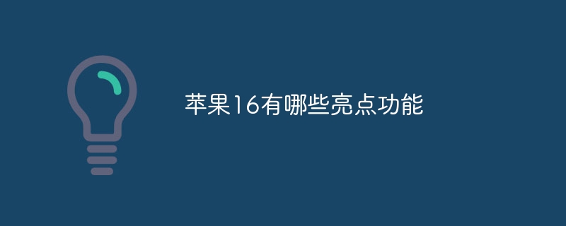 苹果16有哪些亮点功能