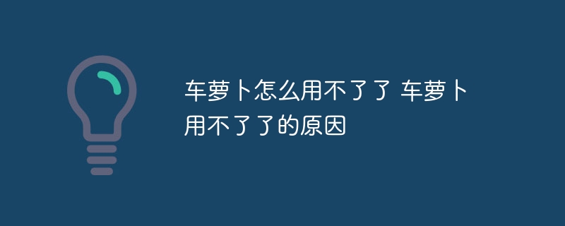 车萝卜怎么用不了了 车萝卜用不了了的原因