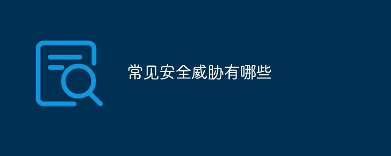 常见安全威胁有哪些