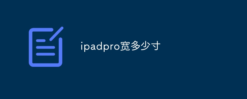 ipadpro宽多少寸
