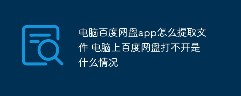 电脑百度网盘app怎么提取文件 电脑上百度网盘打不开是什么情况