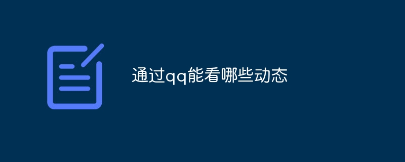 通过qq能看哪些动态