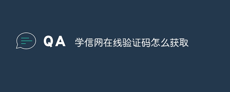 学信网在线验证码怎么获取