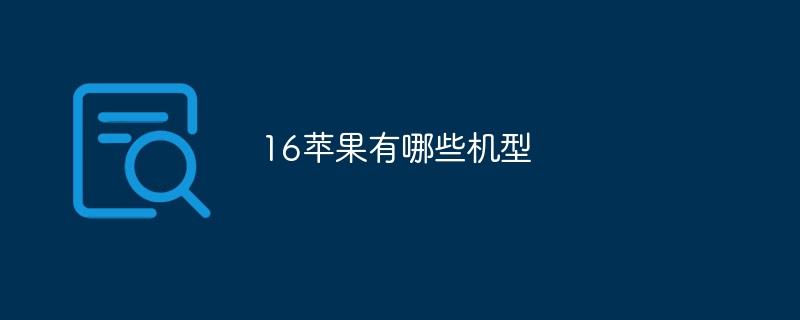 16苹果有哪些机型