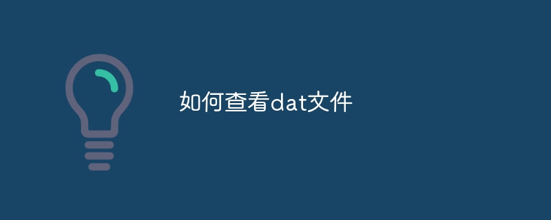 如何查看dat文件