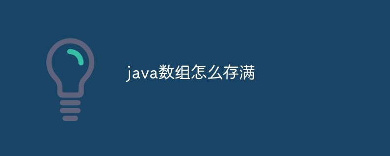 java数组怎么存满