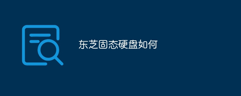 东芝固态硬盘如何