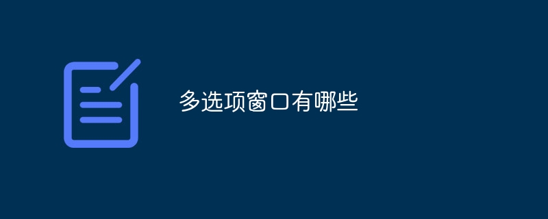 多选项窗口有哪些