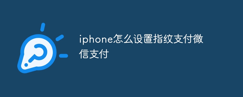 iphone怎么设置指纹支付微信支付