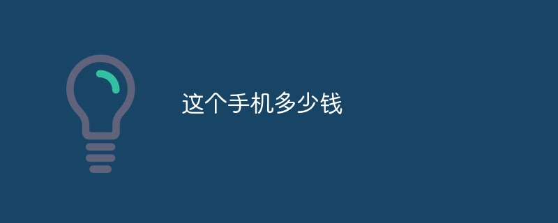 这个手机多少钱