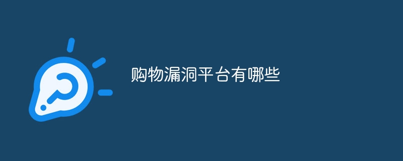 购物漏洞平台有哪些
