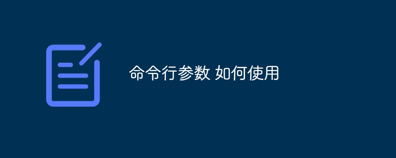 命令行参数 如何使用