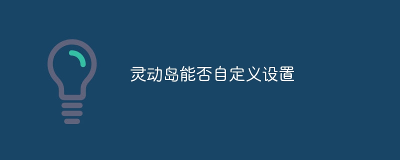 灵动岛能否自定义设置