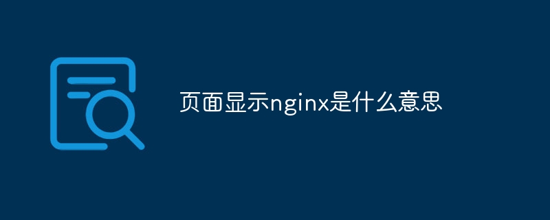 页面显示nginx是什么意思