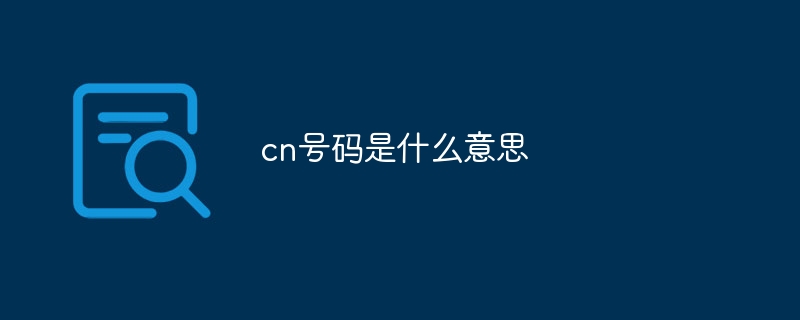 cn号码是什么意思