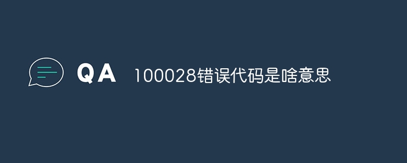 100028错误代码是啥意思