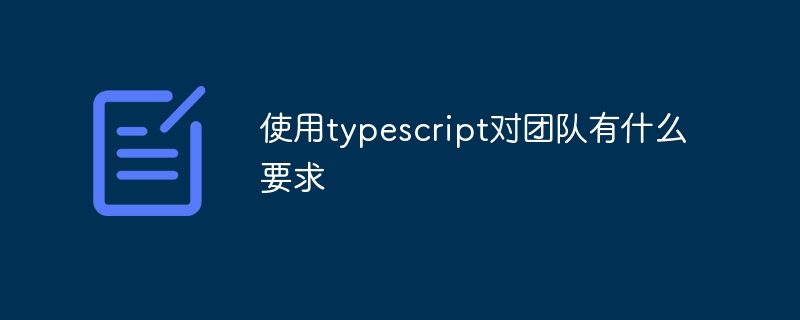 使用typescript对团队有什么要求