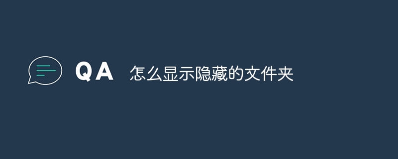 怎么显示隐藏的文件夹
