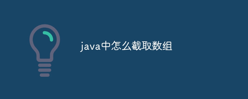 java中怎么截取数组