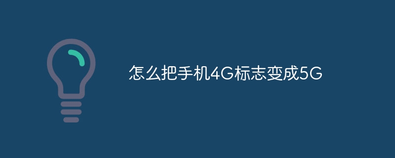 怎么把手机4G标志变成5G