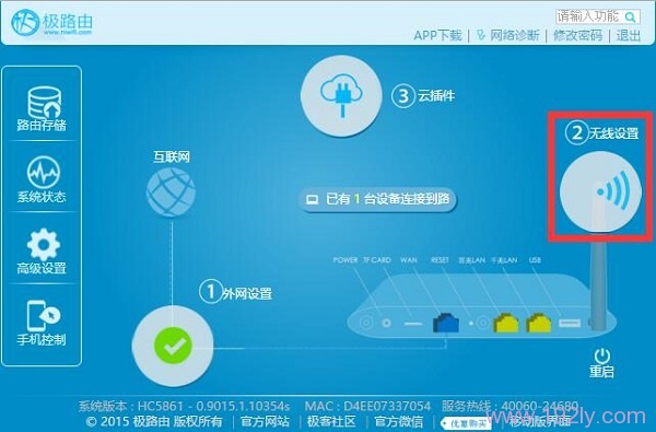 极路由wifi密码忘了，可以登录极路由管理界面重置密码。