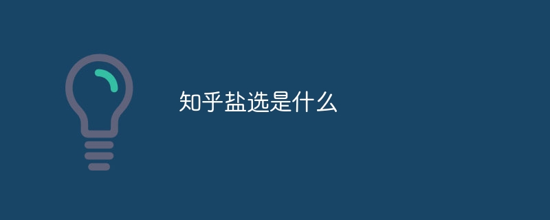 知乎盐选是什么