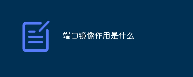 端口镜像作用是什么