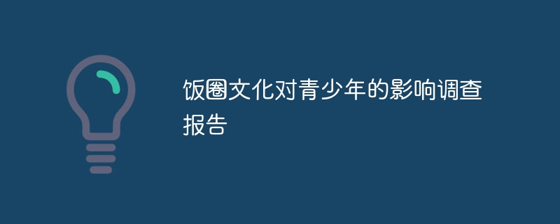 饭圈文化对青少年的影响调查报告