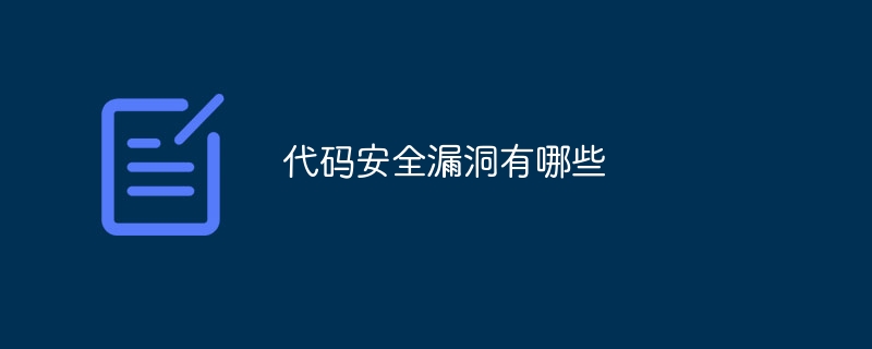 代码安全漏洞有哪些