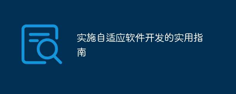 实施自适应软件开发的实用指南