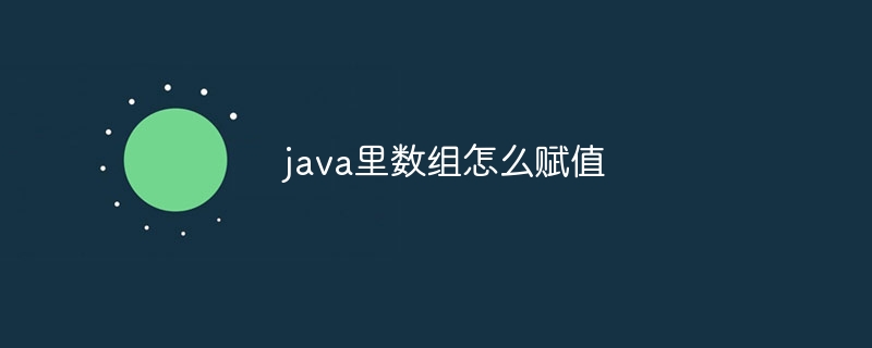 java里数组怎么赋值