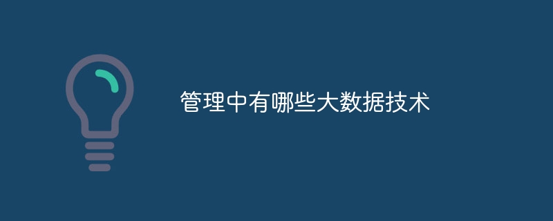 管理中有哪些大数据技术