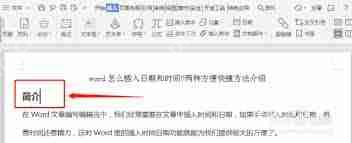 Word怎样快速插入时间