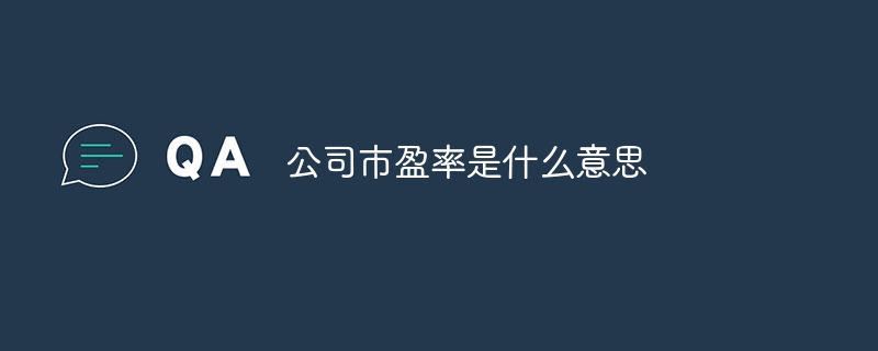 公司市盈率是什么意思