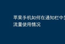 苹果手机咋在通知栏显流量使用状况?-路由网