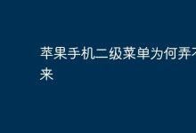 苹果手机二级菜单为何无法正常调出?-路由网