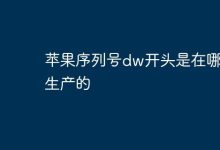 DW开头的苹果序列号产自何地?-路由网