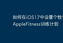 iOS17中,如何定制专属健身计划?-路由网