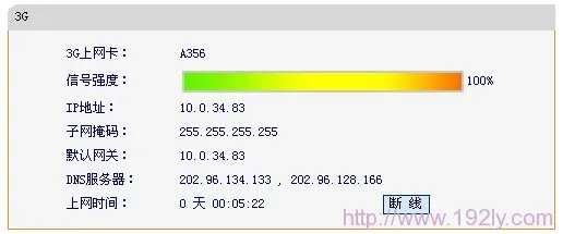 FWR171-3G迷你路由器3G状态